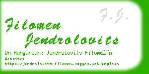 filomen jendrolovits business card